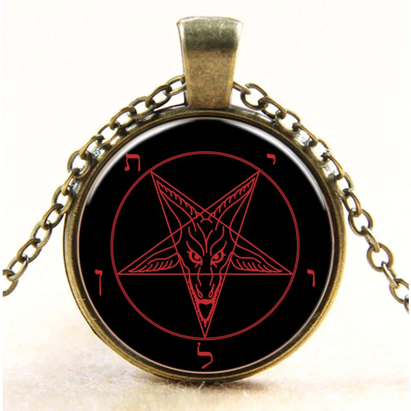 Newest-2016-Baphomet-Pentagram-1-Logo-Pendant-Necklace-Bronze-chain-vintage-choker-statement-Necklace-Fashion-women