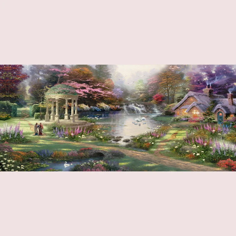 DIY 5D Diamond mosaic Landscapes Garden lodge Painting Cross Stitch