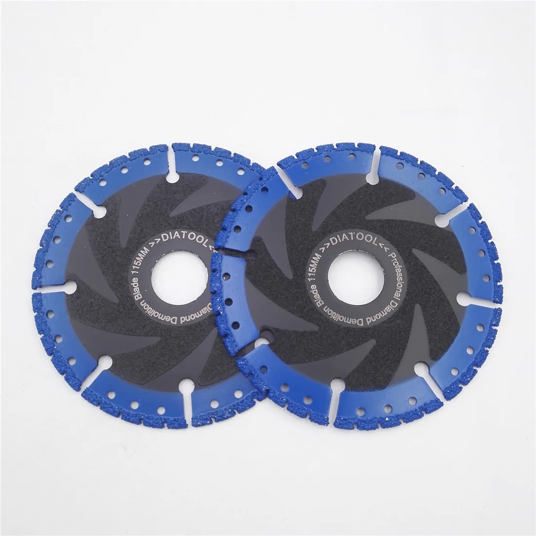 DIATOOL 2pcs 115mm Vacuum Brazed Diamond Blade For All Purpose 4.5" Demolition Blade For Stone Iron Steel