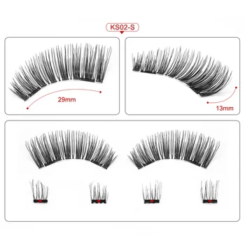Genailish 3D Magnetic Eyeashes false eyelashes 1 pair 3d eye lashes extension lashes natural custom packaging Box Acrylic SCT05 4
