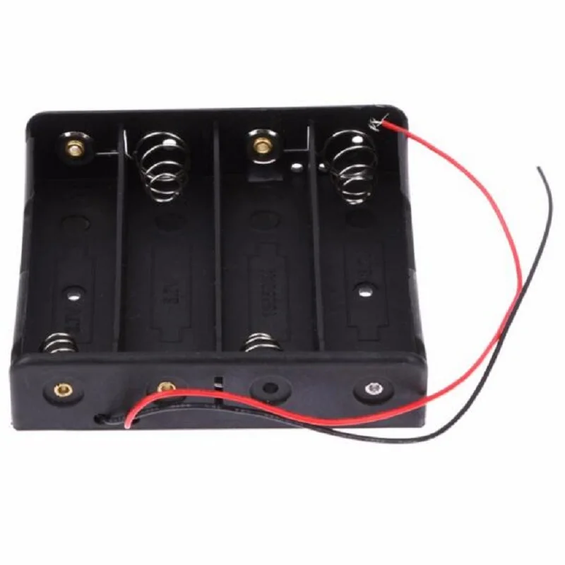 

2-10pcs/Lot Plastic battery holder Battery Storage Case for 18650 4slots Mobile Battery Clip Case Holder with Wire Leads DIY
