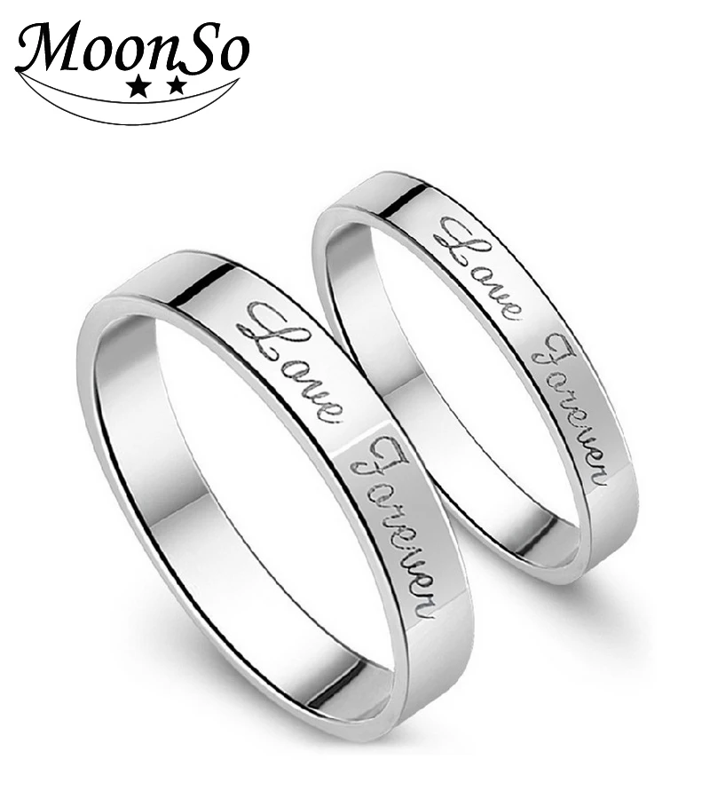 Solid S925 Sterling Silver Couple Ring Men And Women Silver Jewelry