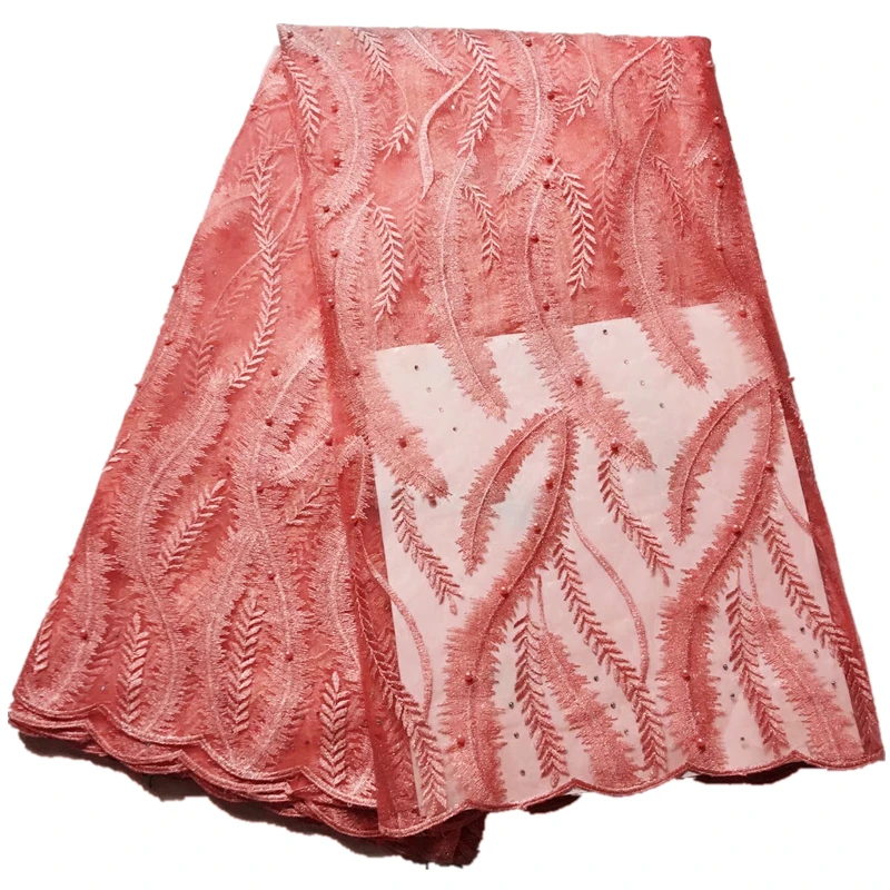 Fashion beaded lace fabric with beads african 2018 high quality nigerian fabrics | Дом и сад