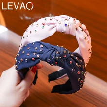 Levao новая стильная корейская модная головная повязка леопардовая полосатая обруч для волос для девочек с широким краем крест аксессуары для плетения волос