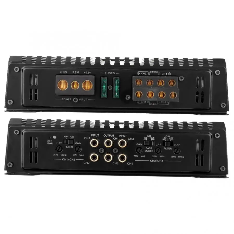 automobiles 1600W Car Audio Stereo Speaker Power Amplifier AMP RMS 4 Channels Black AQ-R480 araba aksesuar