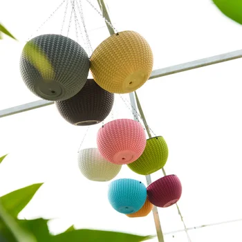 

Hanging Planter Flower Pot Basket Round Rattan Plastic Durable For Garden Outdoor Plant 66CY
