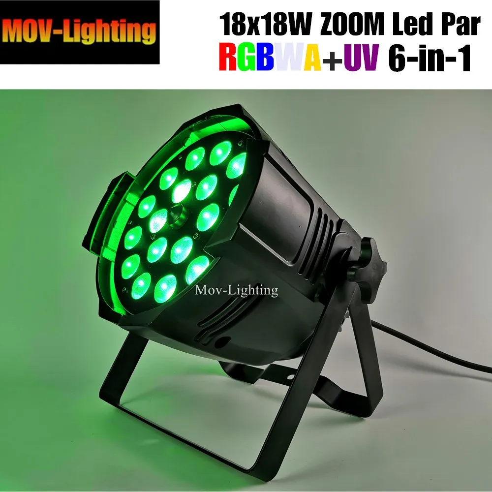 6 шт./лот новый дизайн ночной клуб 32 бит затемнение powercon 18*18 Вт rgbwauv в 1 zoom led par |