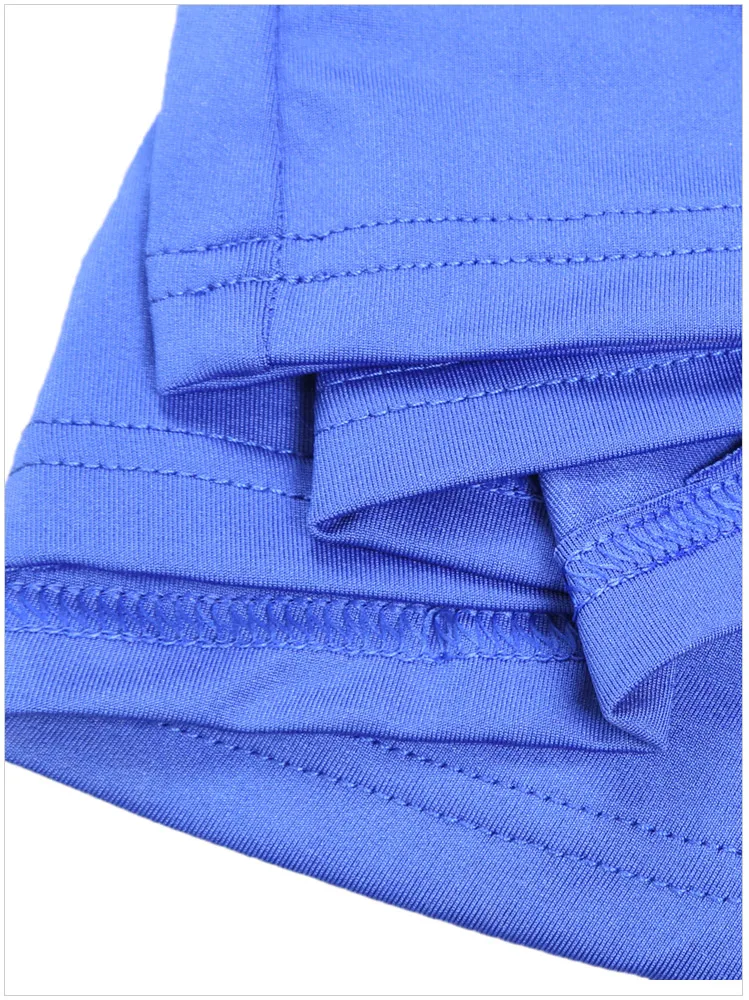 Adogirl 2017 Sexy Big Sizes XXL Mesh Half Sleeves Women Midi Dresses Blue-10