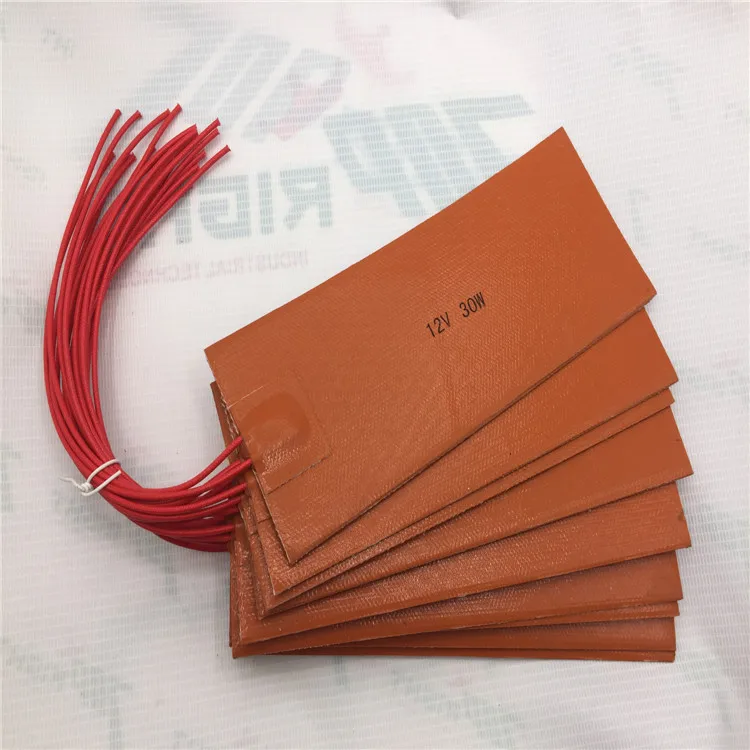 Size 80x200mm 12v 30w Flexible Industrial Electric Silicone Heating
