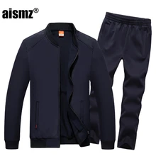 Aismz Модный осенне-зимний мужской спортивный костюм куртка+ брюки спортивный костюм комплект из 2 предметов спортивная мужская одежда спортивный костюм комплект