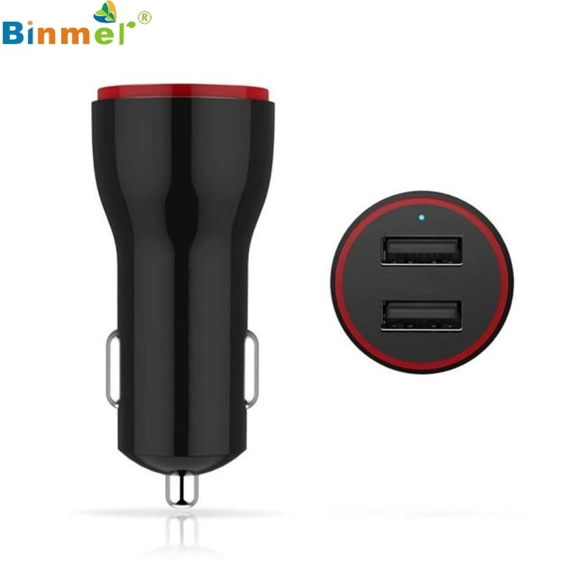 Binmer Mini Car Charger 2 USB Port Adapter Automatic Identification Device Charger Power Supply for Universal Mobile Phones hot