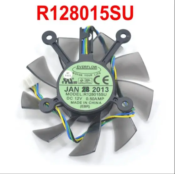 Вентилятор вентилятора R128015SU 75 мм 4 контакта 4x43 для EAH5830/8600/9800 GTS 450/460 HD7850
