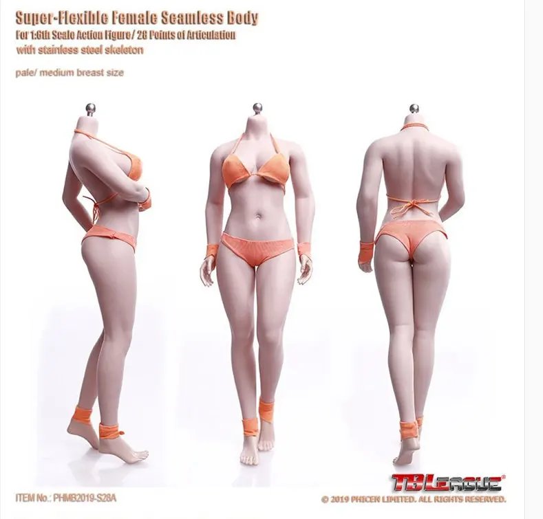 Seamless Female w// Stand Random Bikini for 1//6 12/" Phicen Kumik Figure Pale