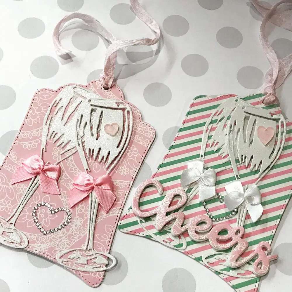 AlinaCraft METAL CUTTING DIES cut wine glass cheers celebrate valentine
