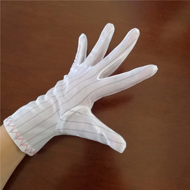 

Anti-static stripe double-sided dustproof work dust-free gloves