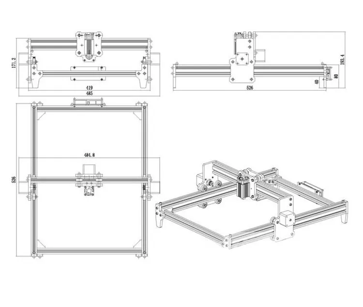 DIY CNC лазерные наборы для гравировки, резьбы по дереву, гравировальный станок для резки, настольный принтер, маркировка логотипа