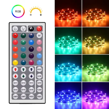 

LED Ribbon 5M RGB Multicolor LED Strip Light Infrared Remote Control 44 Keys Power Supply 12V Decoration Bedroom Christmas Party