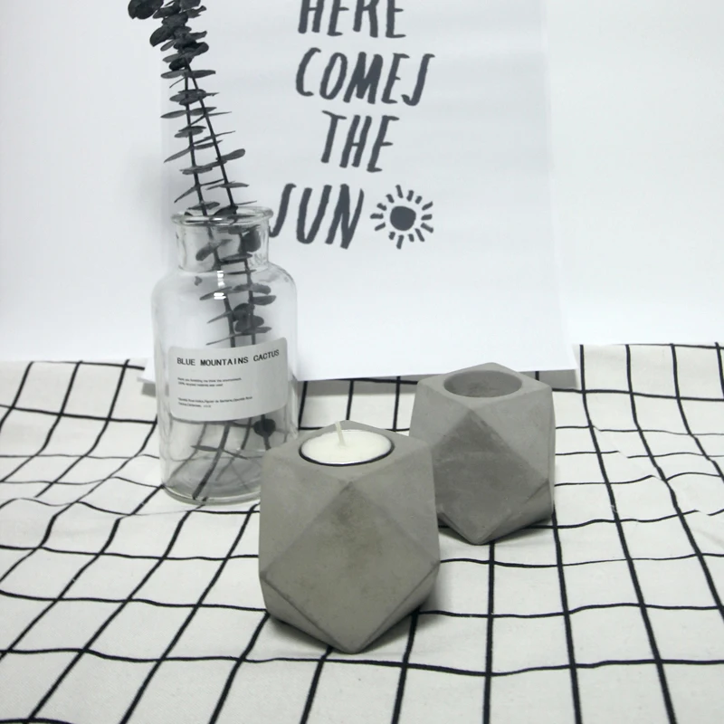 Силиконовые формы цементный подсвечник с геометрическим рисунком украшения для