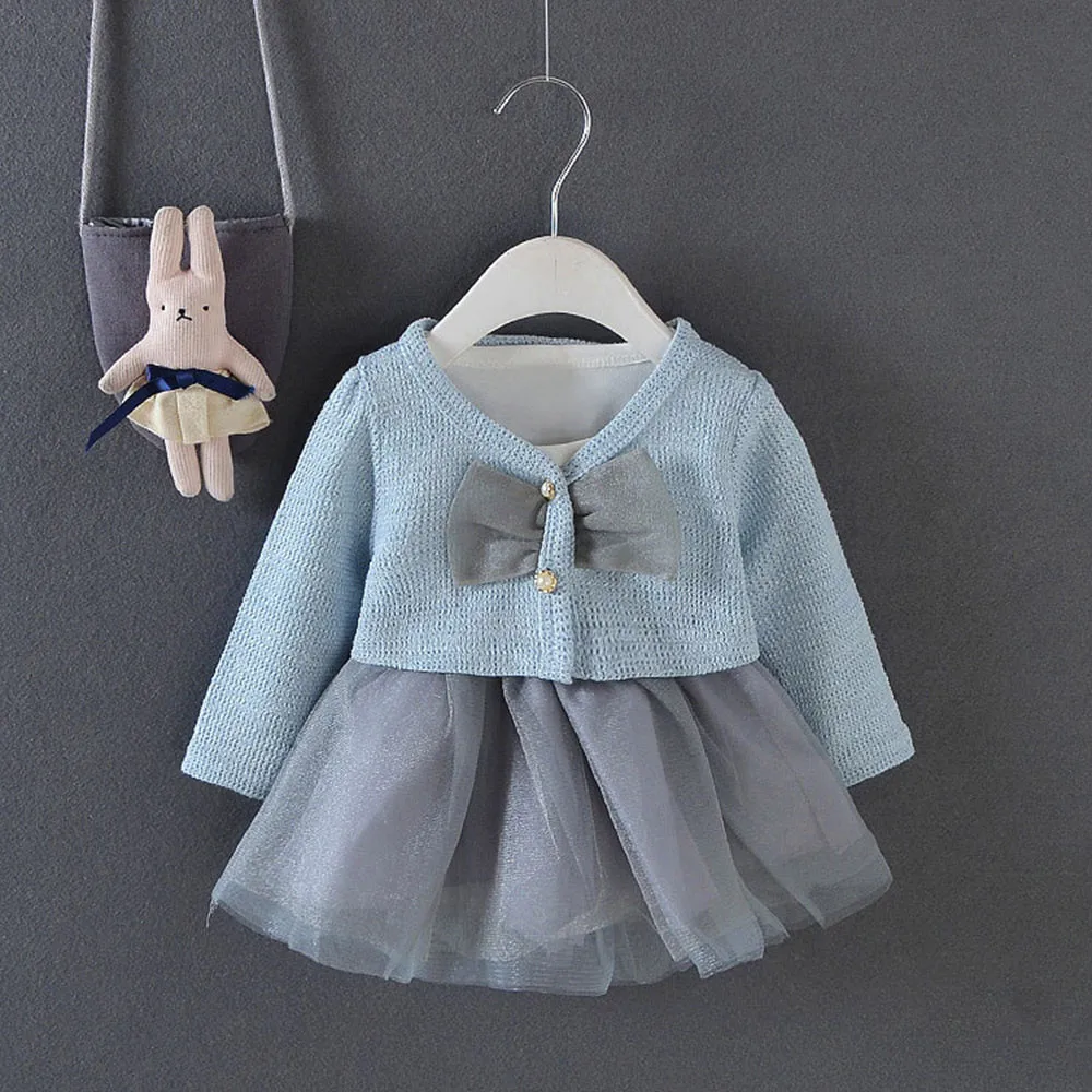 

2Pcs Infant Toddler Baby Girls Tutu Princess Dress+Coat Outfits Clothes Set new lovelyWarm Winter Long Sleeved Dress