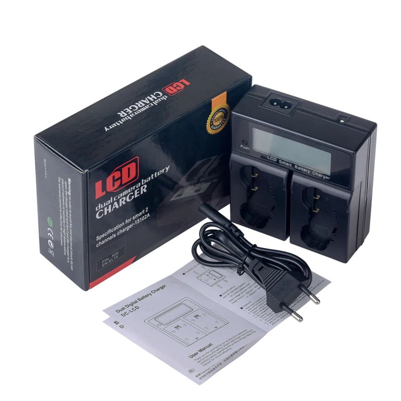 

New Dual Camera Battery Charger with LCD Sreen for EN-EL18 EN-EL18a Battery for Nikon D4 D4S D5 Digital Cameras