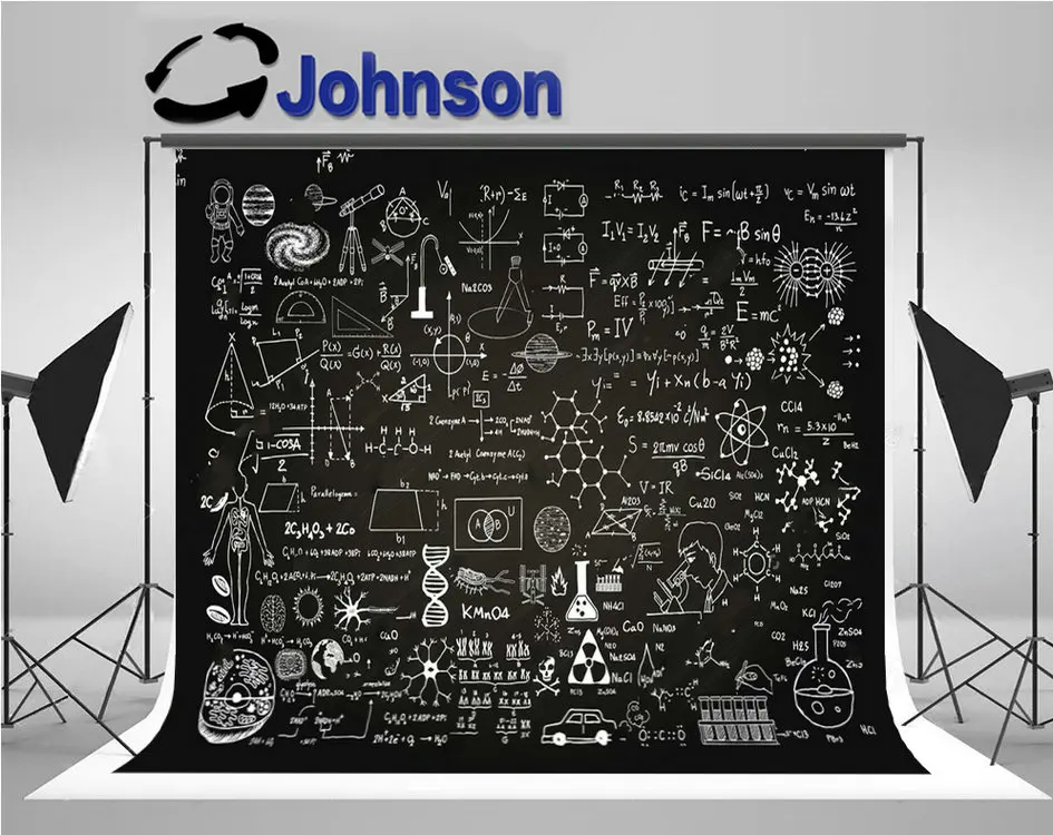 Science Formulas Black Chalkboard backdrop High quality