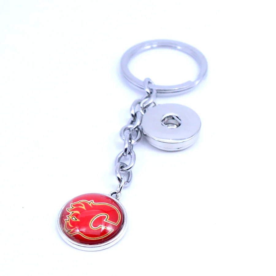 Ice Hockey Keychain NHL Calgary Flames Charm Key Chain Car Keyring for