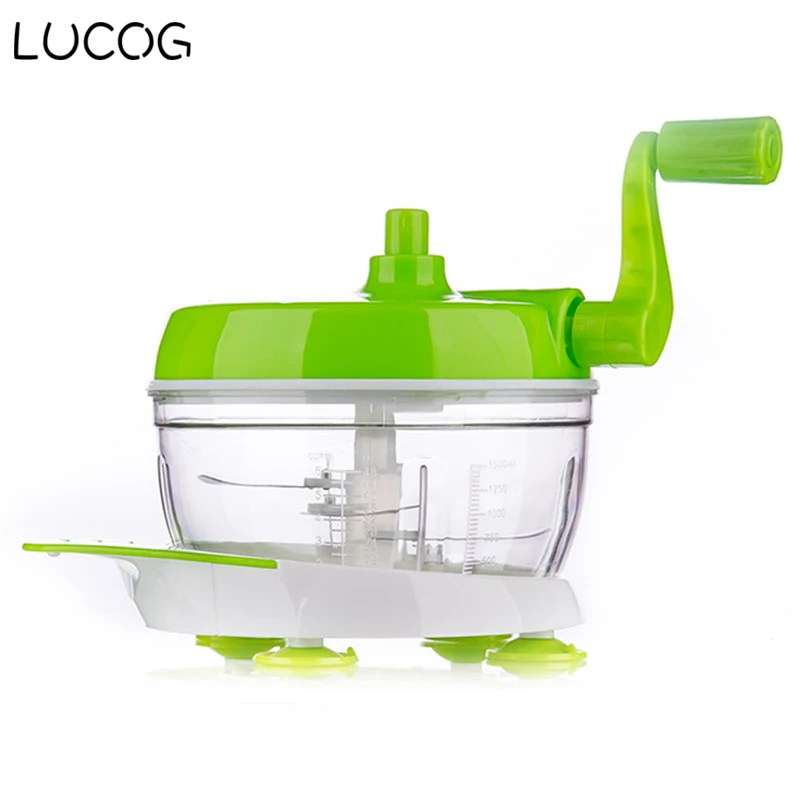 LUCOG Manual Food Processor Hand-Powered Miracle Chopper Baby Multi Vegetable Chopper Meat Grinder Fast Salsa Maker Food Mixer hand pull design manual meat grinder garlic grinder food chopper