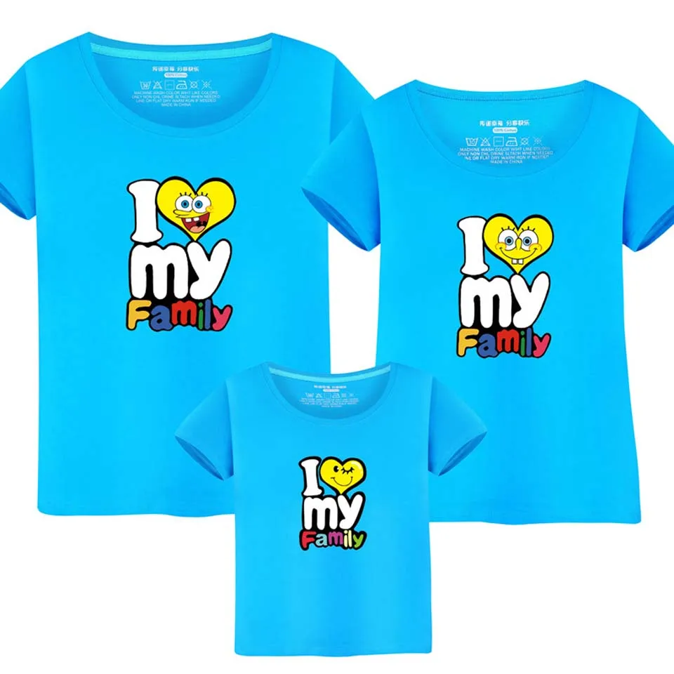 

1pcs Family T Shirts 2018 Summer Family Matching Clothes 13 Colors Family Look T-shirt Tees For Mother Daughter Father Son Kids