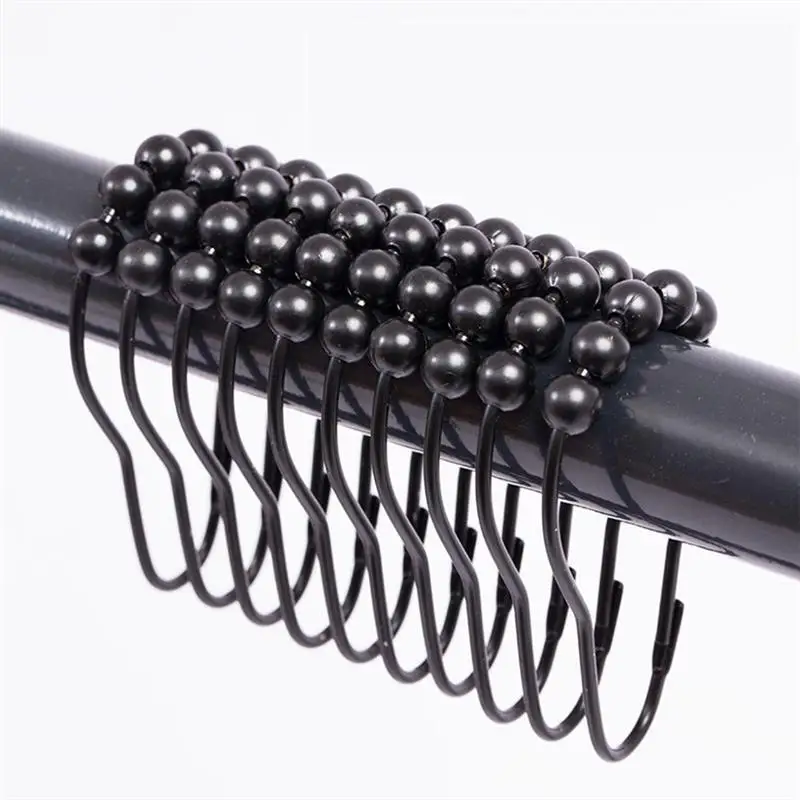 12 шт. роллер для ванны крючки для занавески для душа скользящие кольца ...