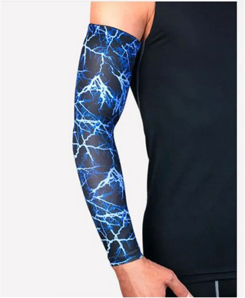 Спортивные рукава. Рукав компрессионный saco. Blue Lightning.