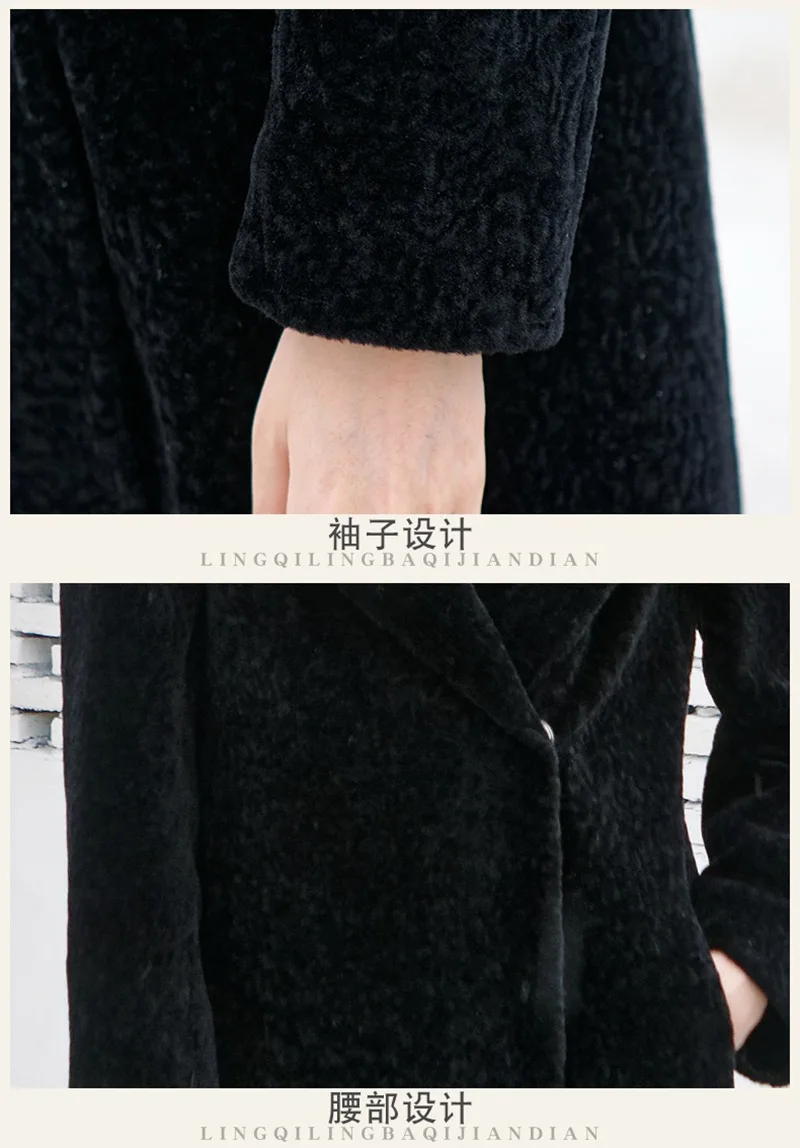 Длинное женское пальто из натурального овечьего меха, черная куртка с натуральным вязаным мехом норки, теплая Женская Тонкая зимняя верхняя одежда 2xl