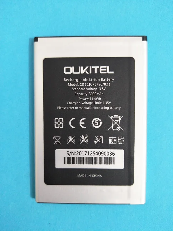 АЗК Новый Oukitel C8 Батарея для 5 дюймов мобильный телефон 3000 мА/ч 3 8 V | Мобильные