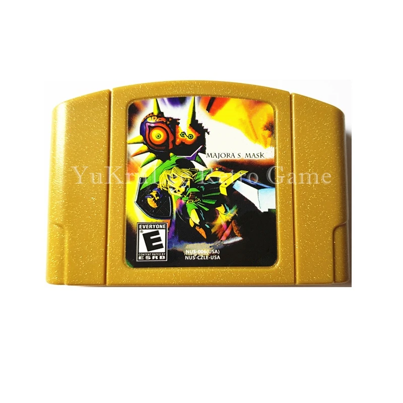 

Zeld Majora's Mask Video Game Cartridge Card for 64 Bit Family Game Console US NTSC Version English Language Golden Shell