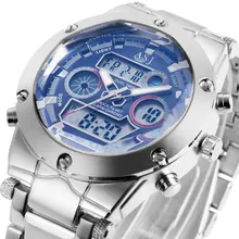 2015 nueva moda elegante sport ASJ reloj de acero a prueba de agua ejército digital LED de los hombres militar reloj de cuarzo de la muñeca de natación al aire libre 105