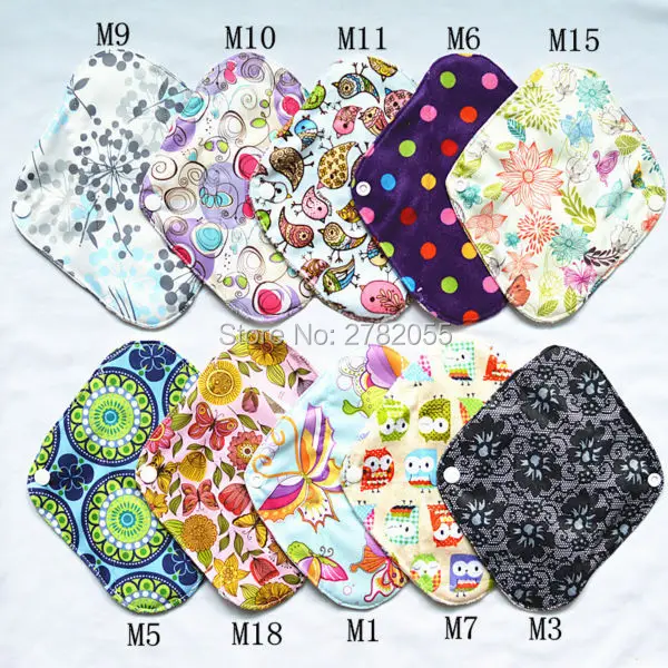 

[Sigzagor]1 Large L Heavy Reusable Washable BAMBOO Mama Cloth Pad Menstrual Sanitary Pad 12in 30cm Heavy Flow 20 Designs