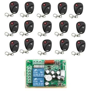 

AC 220 V 10 A 2 channel RF Wireless Remote Control 1 Receiver +15 Transmitter self-lock mode lamp/light controller