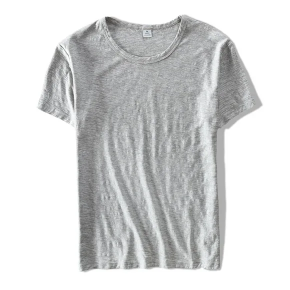 Новая стильная одежда, брендовая футболка для мужчин, хлопок, короткий рукав, летние тонкие мужские топы, футболки, белые футболки, мужские одноцветные футболки, мужские s Camisa - Цвет: Gray