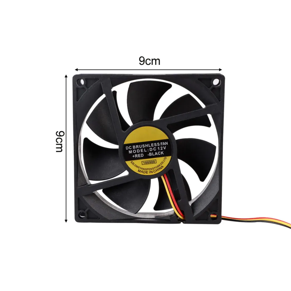 12V 3-Pin 9cm 90mm Computer Fan Portable USB Cooler Small PC CPU Cooling Computer Components Cooling Accessories Black Low Noise