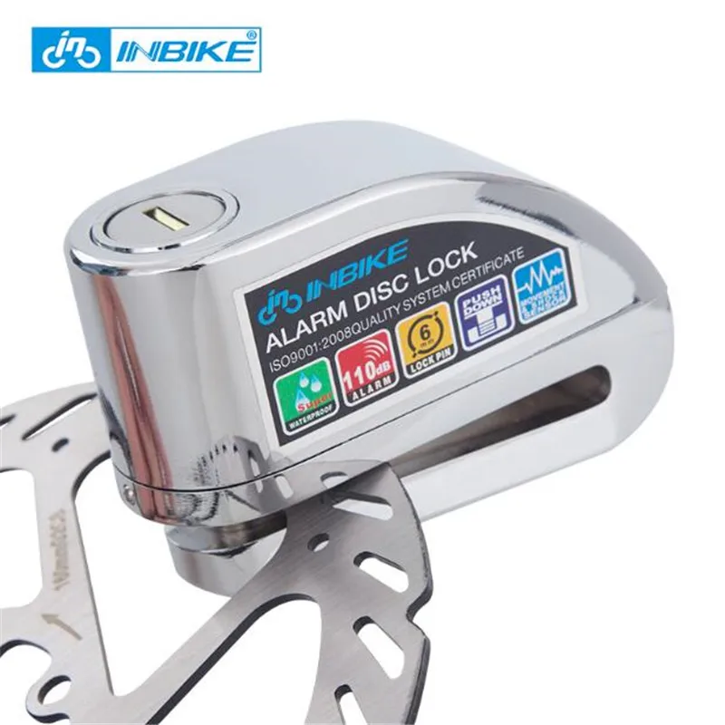 Beste INBIKE Fiets Alarm Disc Lock anti diefstal Remschijf Security Alarm Elektron Lock 6mm Pin voor Motorrijwiel veiligheid Fiets