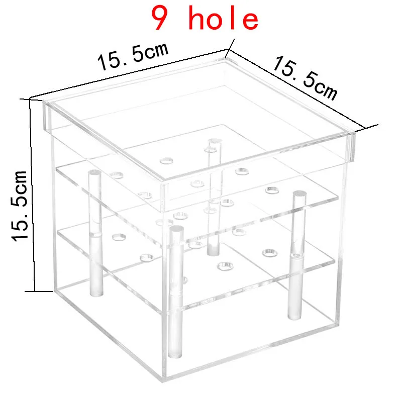 DIY прозрачный акриловый квадратный Подарочная коробка Сохраненная Роза вечные цветы упаковка коробка для хранения индивидуальные цветок коробка - Цвет: 9 hole