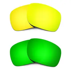 HKUCO для Холбрук солнцезащитные очки Поляризованные замены линзы 24 К золото/изумрудно-зеленый 2 пары