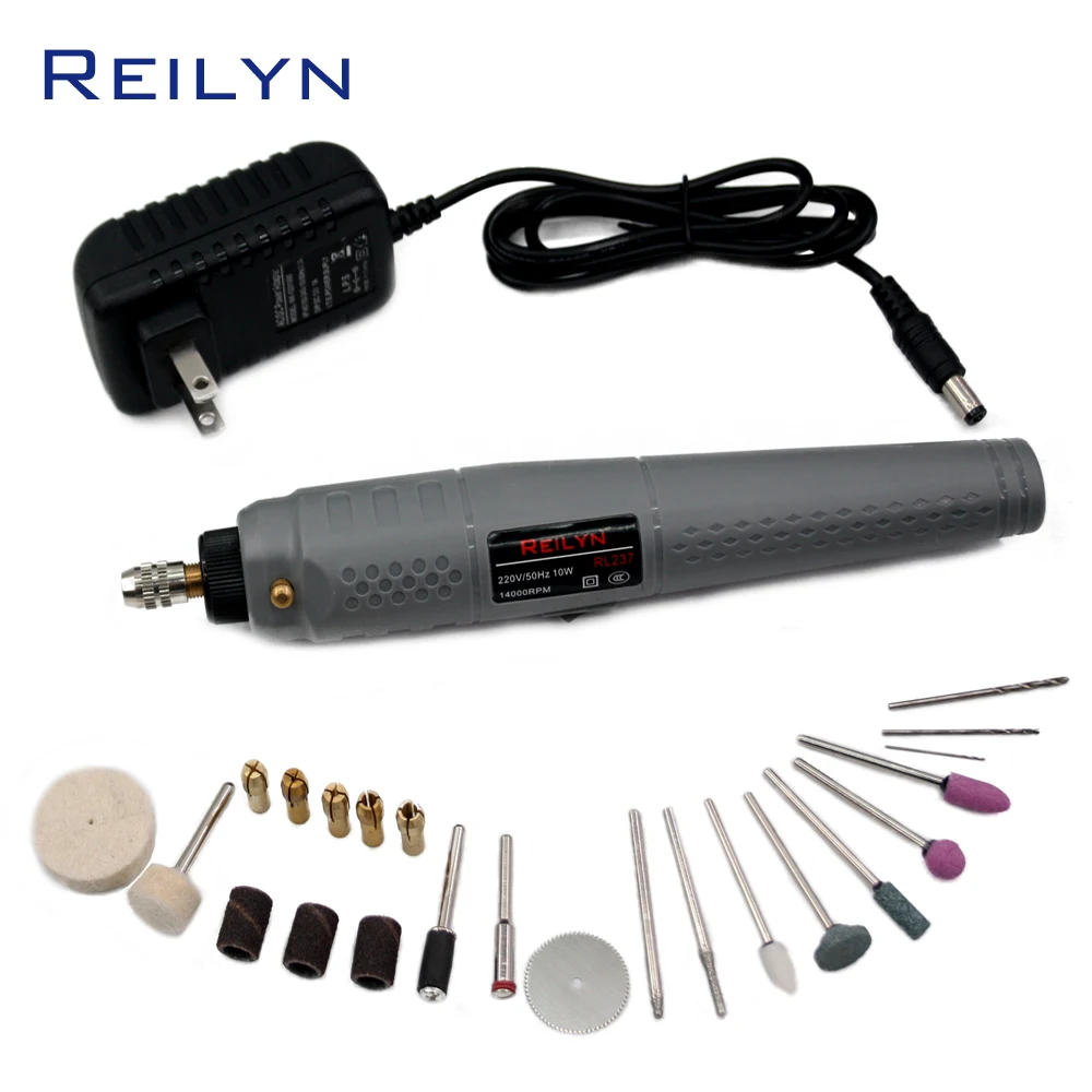 

Cordless Lithium-Ion Battery 10W Mini Drill Rice Grinder Mini Dremel Machine 14000 Rmp Rotation Tool 0.5-3.2mm Chuck Lightweight