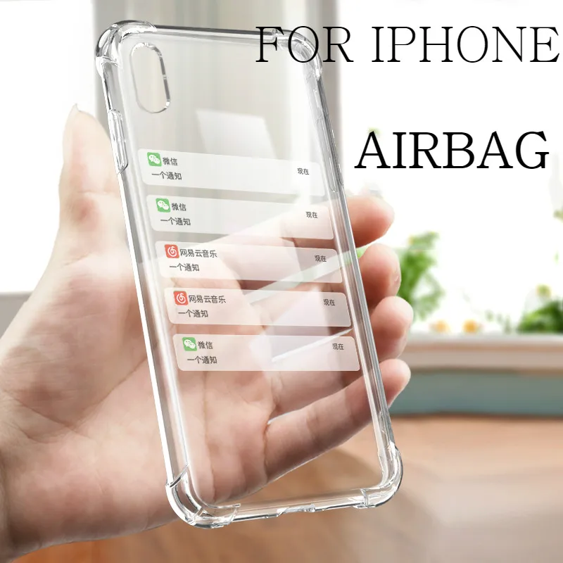 

Soft Case On The For iPhone 11 Pro Max 2019 Anti-Knock Clear Transparent Cover For iPhone X XS MAX XR 6 6S 7 8 Plus Capa Shell