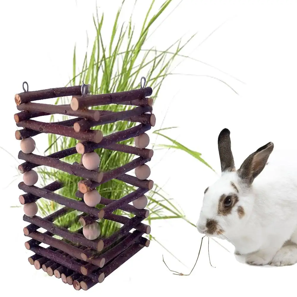 

Rabbit Grass Frame Wooden Hay Manger Grass Frames Pet Toy Trough Feeder For Rabbits Chinchilla Hamster Guinea Pigs
