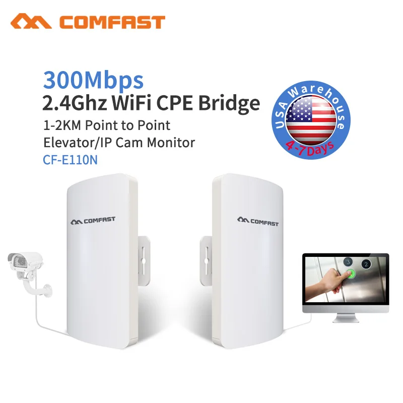

Outdoor Wireless Wifi Repeater/Router 300mbps 2.4G Wi-fi Signal Amplifier AP Access Point 11dbi Antenna Signal Network Extender