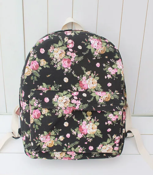 

Rose canvas backpack,High quality backpack,Cloth backpack,Casual backpack