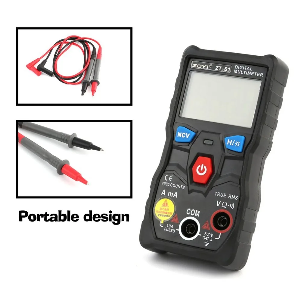 

Digital Multimeter ZOYI DC/AC Voltage Current Meter Handheld Ammeter Ohm Diode NCV Tester 4000 Counts Multitester No Contact