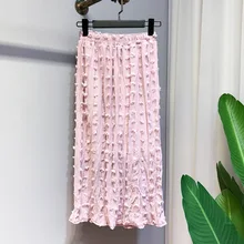 Модная летняя юбка японский свежий юбка сборкой трехмерные декоративные диких юбка новые летние юбка