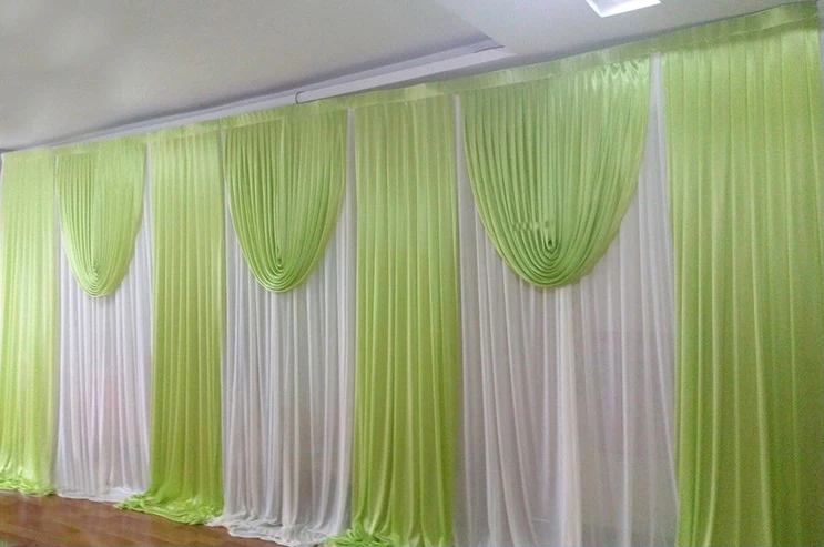 Popular Product  3*6m Apple green drapes white wedding backdrop curtain set wedding stage decoration party wedding w 