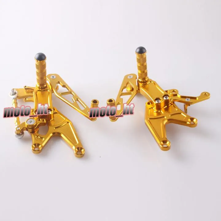 Motorcycle Adjustable Rear Set Foot Pegs Footrests Assembly For Yamaha YZF R1 2004-2006 Gold Spare Parts